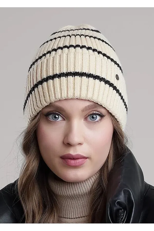 Шапка CLEVER, св.бежевый/меланж чёрный - фото 1