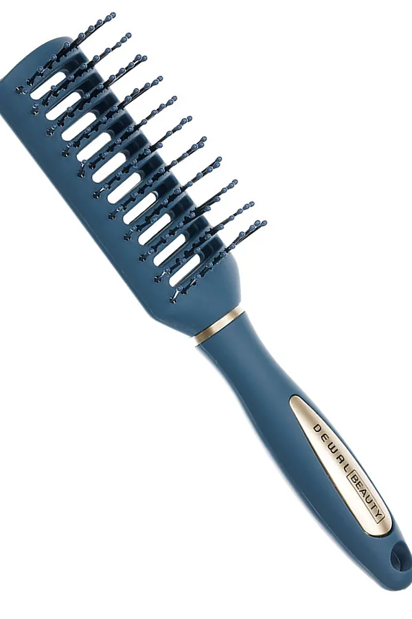 Dewal Beauty Щетка для волос серия «Магия» продувная, прямоугольная, 9 рядов, серо-синий KRISTALLER, серо-синий - фото 1