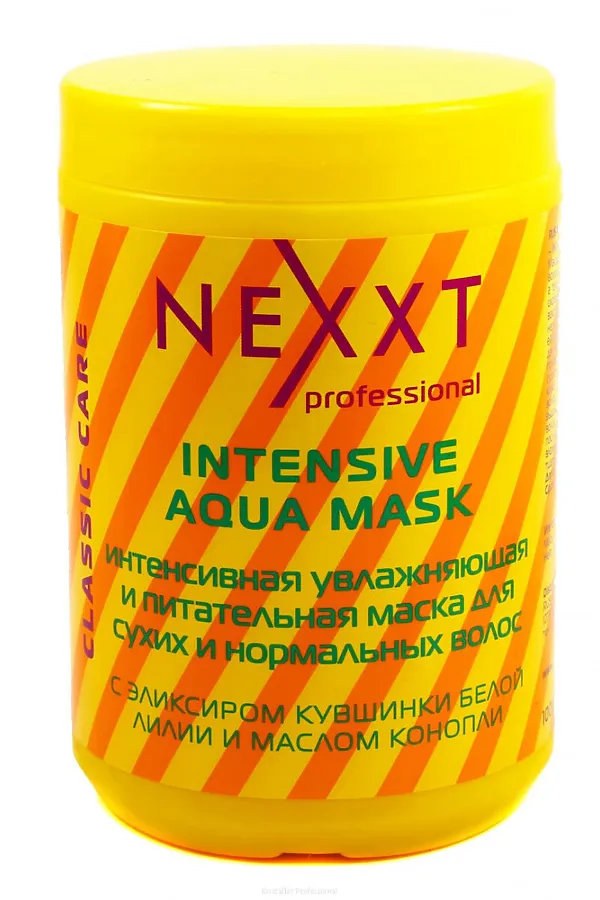 Nexxt Интенсивная увлажняющая и питательная маска для волос с эликсиром белой лилии и маслом конопли, 1000 мл KRISTALLER, жёлтый - фото 1
