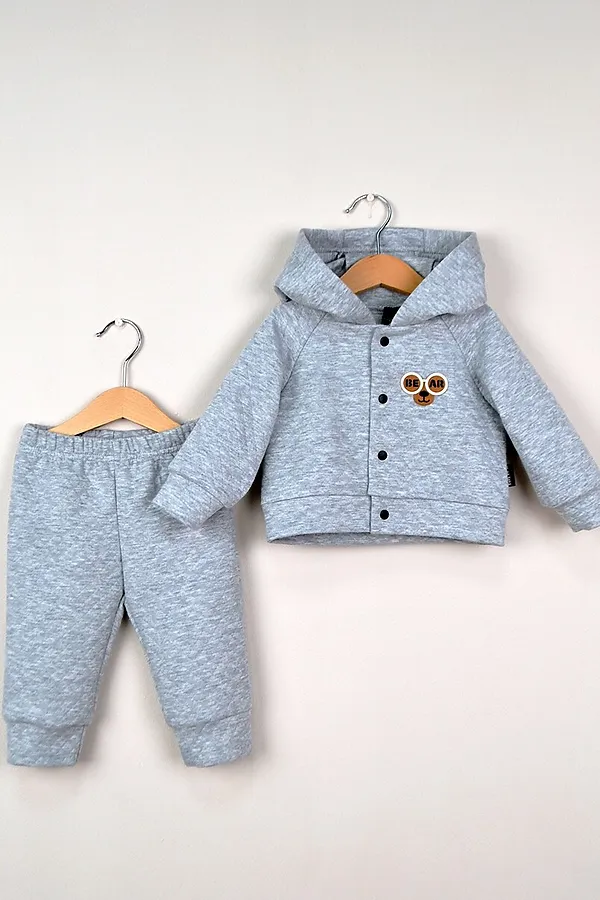 Комплект (Толстовка+Брюки) BABY BOOM, серый меланж - фото 1