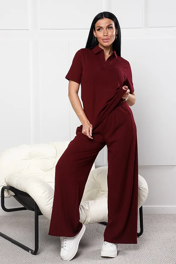Костюм с брюками 26009К НАТАЛИ, бордо - фото 1
