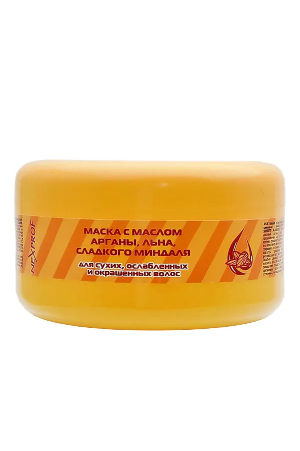 Nexxt Маска для волос с маслом арганы, льна и сладкого миндаля, 200 мл KRISTALLER, жёлтый - фото 1