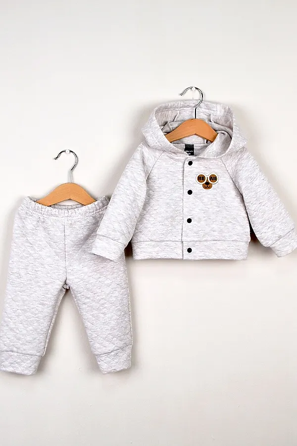 Комплект (Толстовка+Брюки) BABY BOOM, бежевый меланж - фото 1