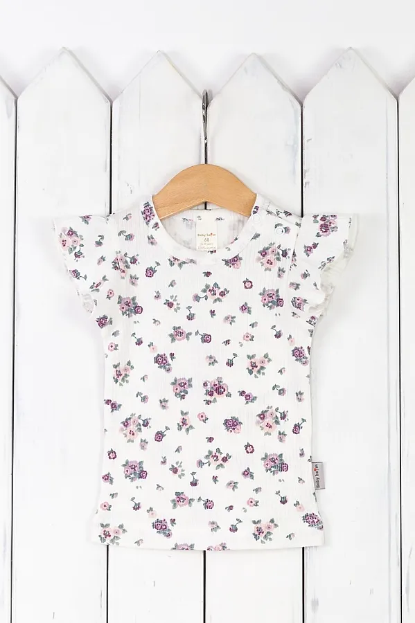 Футболка BABY BOOM, сиреневые цветочки - фото 1