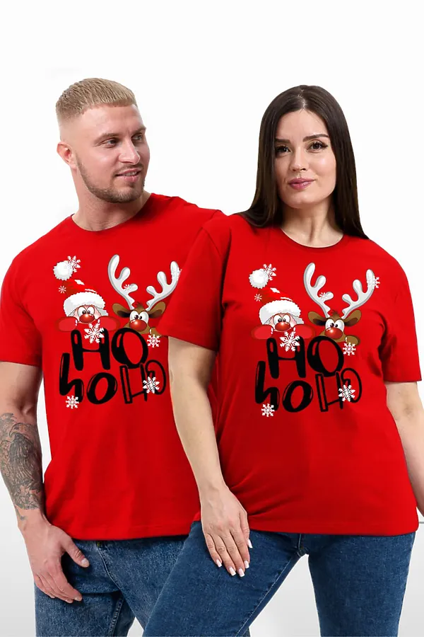 8525 футболка унисекс НАТАЛИ, дедм и олень+красный - фото 1
