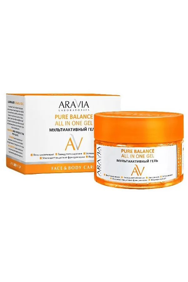 Aravia Laboratories Мультиактивный гель для лица и тела / Pure Balance All In One Gel, 250 мл KRISTALLER, оранжевый - фото 1
