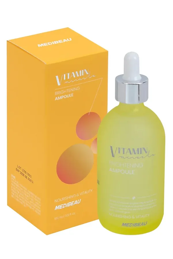 MEDIBEAU Осветляющая ампульная сыворотка для лица с витаминами / Brightening Ampoule Vitamin Nourishing & Vitality, 100 мл KRISTALLER, жёлтый - фото 1
