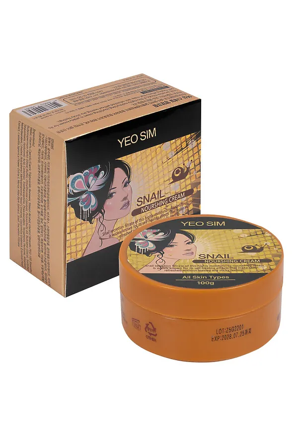 YEOSIM Питательный крем для лица с экстрактом слизи улитки / Snail Nourshing Cream, 100 г KRISTALLER, оранжевый - фото 1
