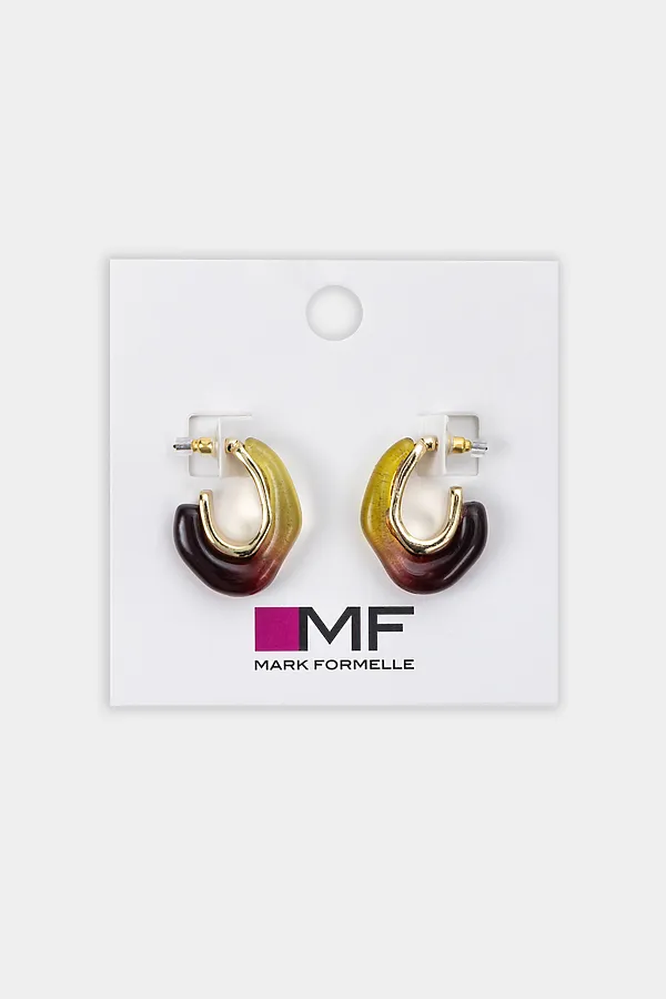 Серьги MARK FORMELLE, золото +радуга - фото 1