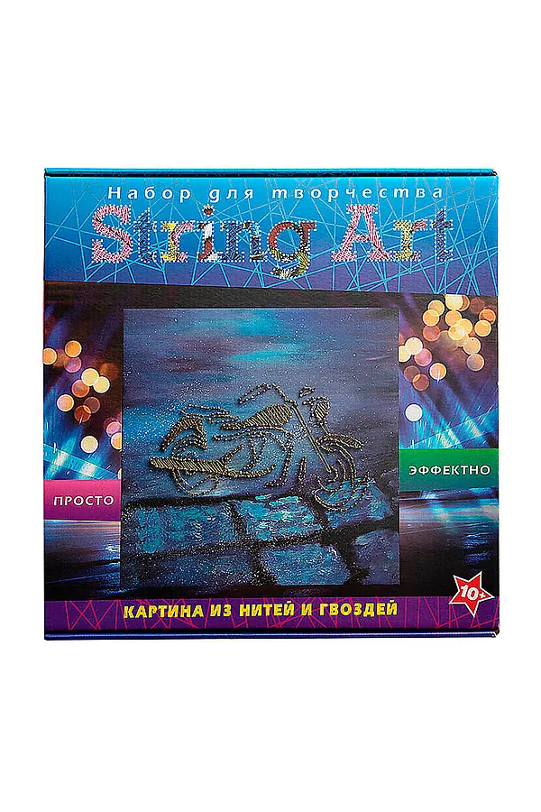 Набор для творчества в технике "Мотоцикл" String art URAL TOYS, мультиколор - фото 1
