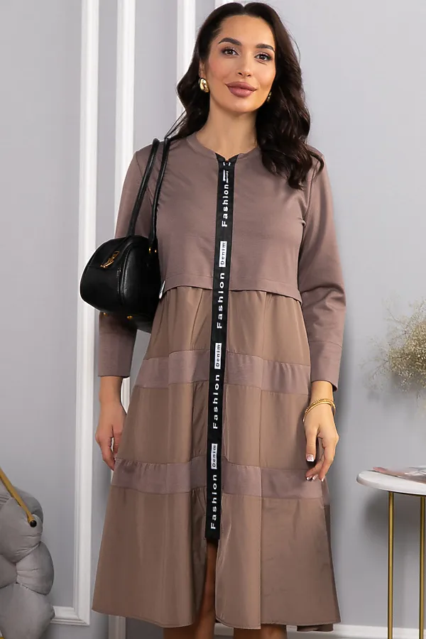 Платье LADY TAIGA, какао - фото 1