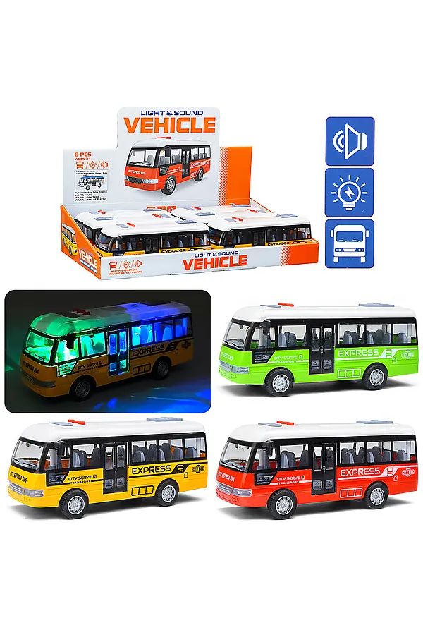 Машина "Автобус" на батарейках, в коробке URAL TOYS, в ассортименте - фото 1