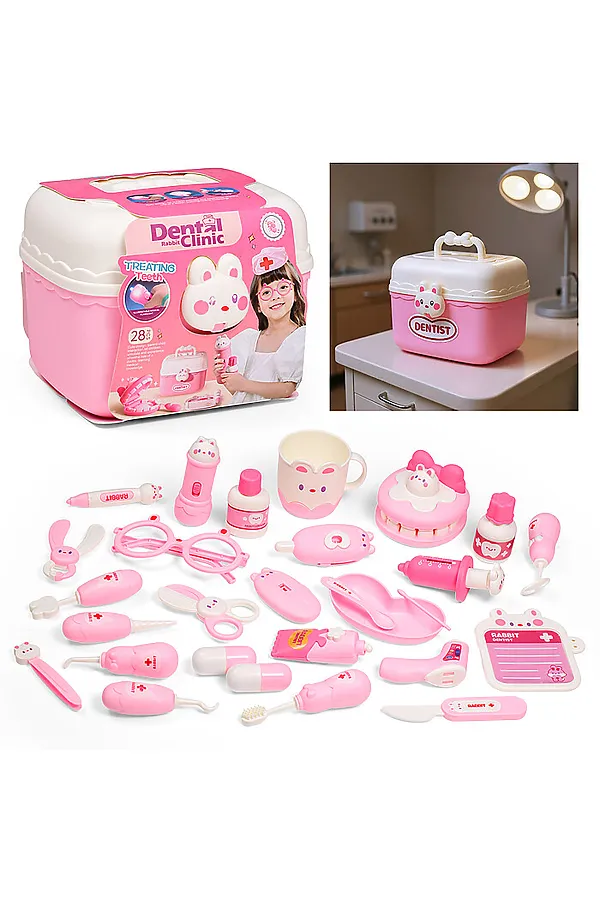 Набор доктора "Маленький стоматолог" в чемодане URAL TOYS, розовый - фото 1