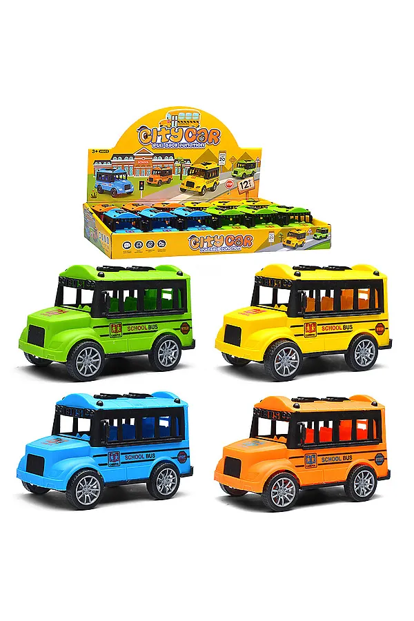 Машина "Школьный автобус" в коробке URAL TOYS, в ассортименте - фото 1