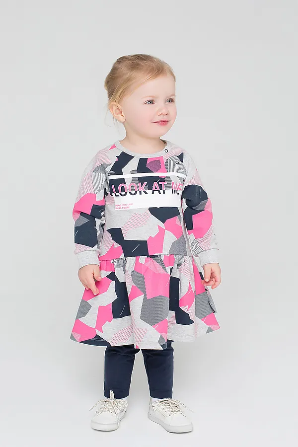 Платье CROCKID SALE, геометрия на сером - фото 1