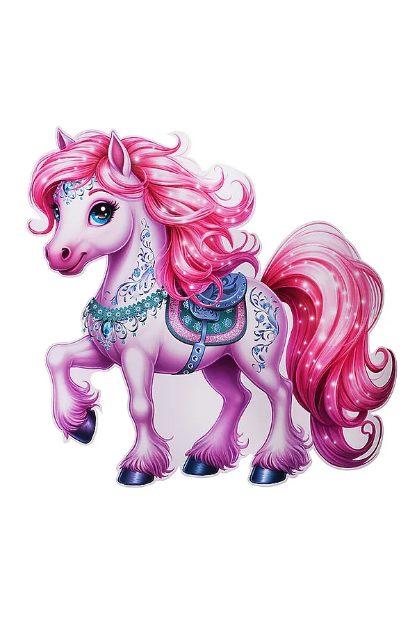 Плакат вырубной А4 "Лошадка" (двухсторонний, ВД-лак) URAL TOYS, мультиколор - фото 1