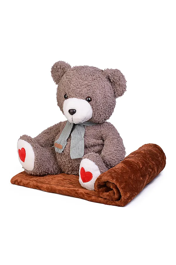 Мягкая игрушка "Медведь" с пледом (110х160) URAL TOYS, мультиколор - фото 1