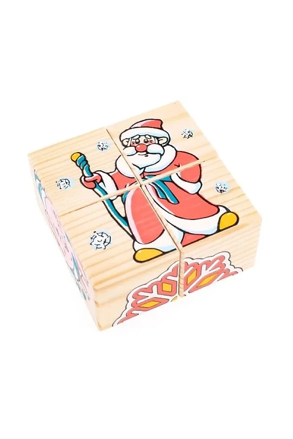 Кубики "Новый Год" (4) URAL TOYS, мультиколор - фото 1