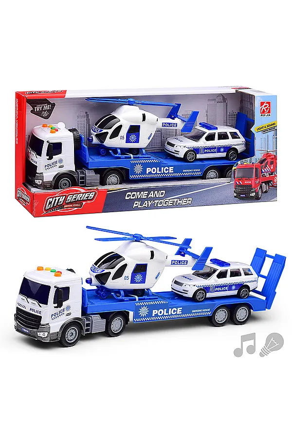 Машина "Полицейский транспорт" (свет, звук) в коробке URAL TOYS, мультиколор - фото 1
