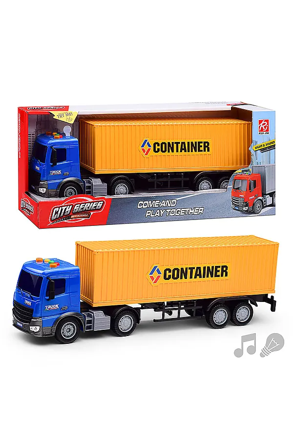 Машина "Контейнер" (свет, звук) в коробке URAL TOYS, мультиколор - фото 1