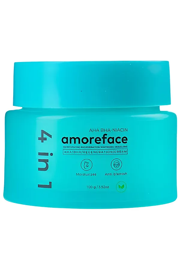 Amoreface Крем для лица 4 в 1 с ниацином и кислотами / AHA BHA-Niacin Regeneration Cream, 100 г KRISTALLER, голубой - фото 1