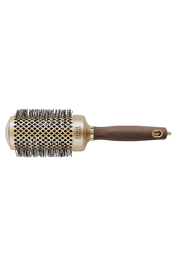 Olivia Garden Термобрашинг для укладки волос / Expert Blowout Shine Wavy Bristles Gold & Brown, 55 мм, коричневый KRISTALLER, gold & brown - фото 1