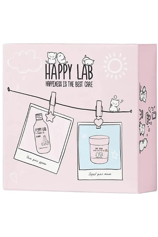HAPPY LAB Набор для ухода за телом Lovin you: гель для душа, скраб для тела, 300 мл, 240 г KRISTALLER, ассорти - фото 1