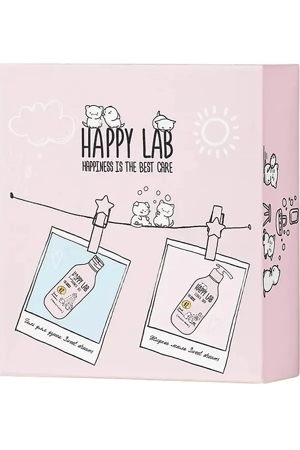 Happy Lab Набор для ухода за телом Sweet Dreams: гель для душа, жидкое мыло, 300 мл x 2 KRISTALLER, ассорти - фото 1
