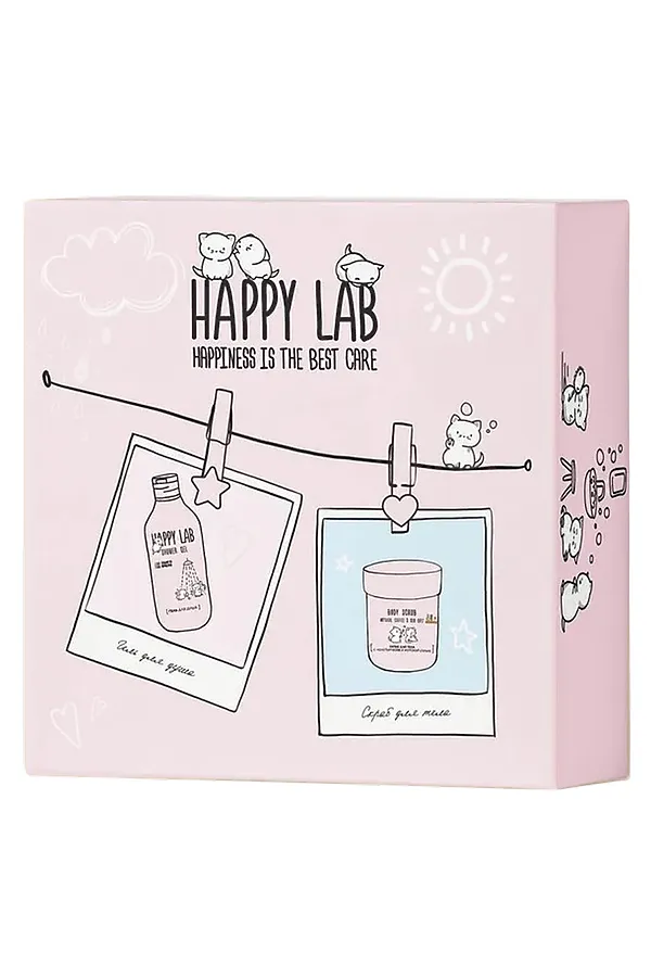 Happy Lab Набор для ухода за телом Sweet Dreams: гель для душа, скраб для тела, 300 мл, 240 г KRISTALLER, ассорти - фото 1