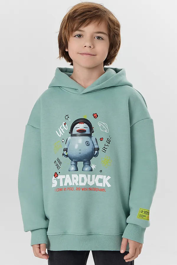 Худи MARK FORMELLE, шалфей +печать - фото 1