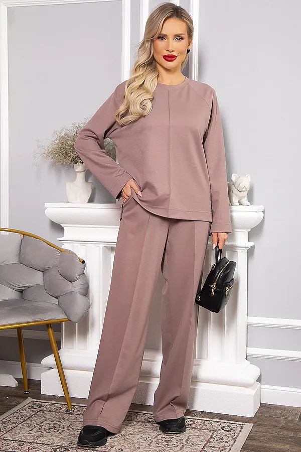 Костюм (Джемпер+Брюки) LADY TAIGA, коричневый - фото 1