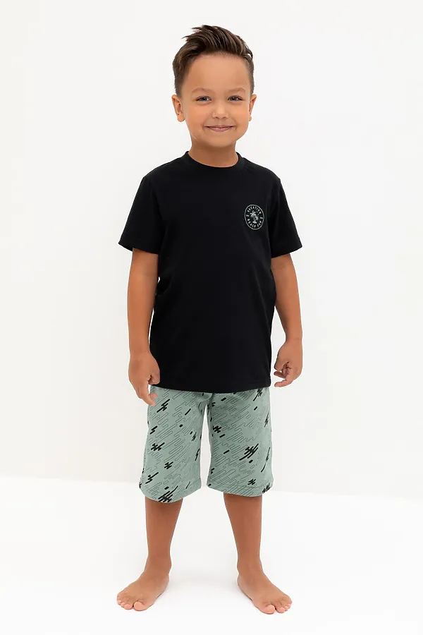 Пижама CROCKID, черный,эвкалипт быстрее ветра - фото 1