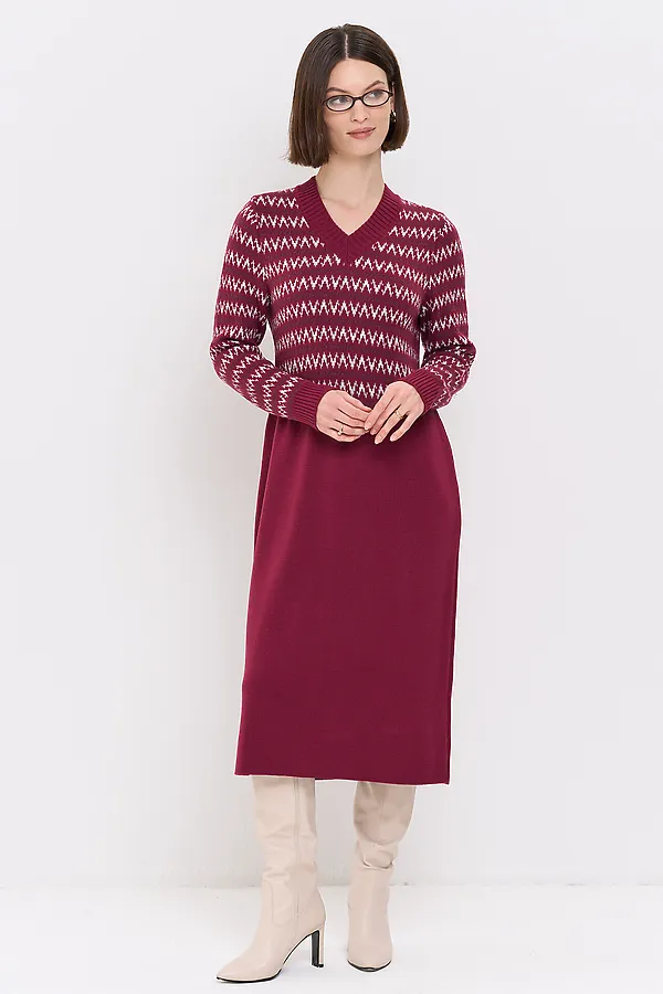 Платье NEWVAY, рубин/марсала/слива/белый - фото 1