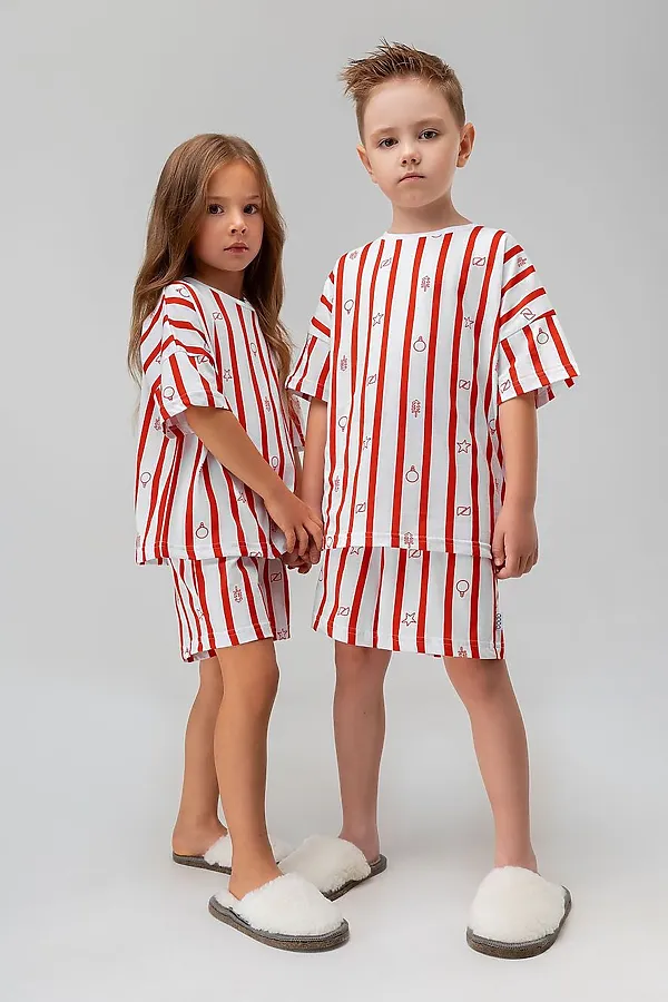 Костюм (Футболка+Шорты) BODO, белый (красный) - фото 1