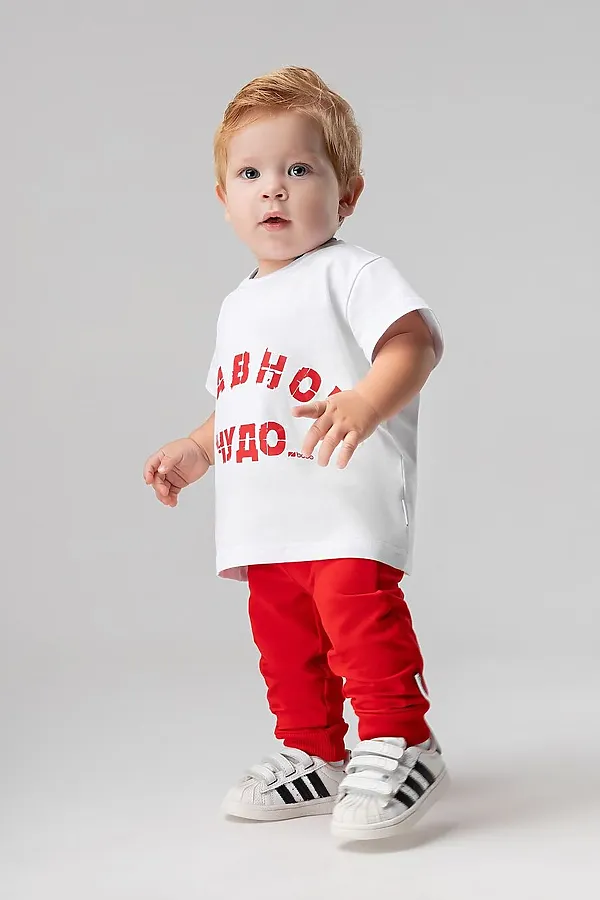 Костюм (Футболка+Брюки) BODO, белый (красный) - фото 1