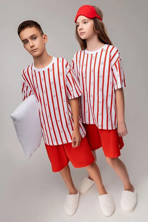 Костюм (Футболка+Шорты) BODO, белый (красный) - фото 1