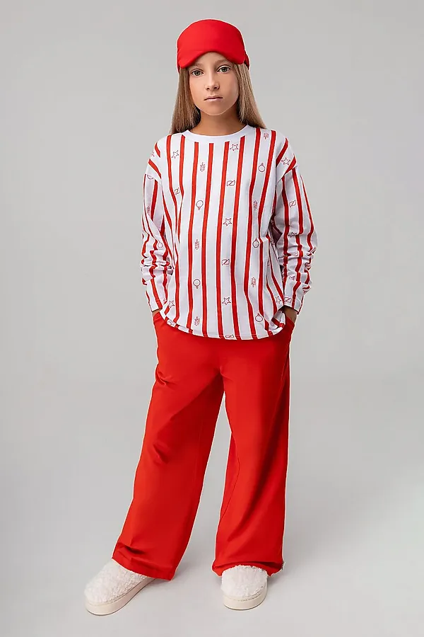Костюм (Джемпер+Брюки) BODO, белый (красный) - фото 1