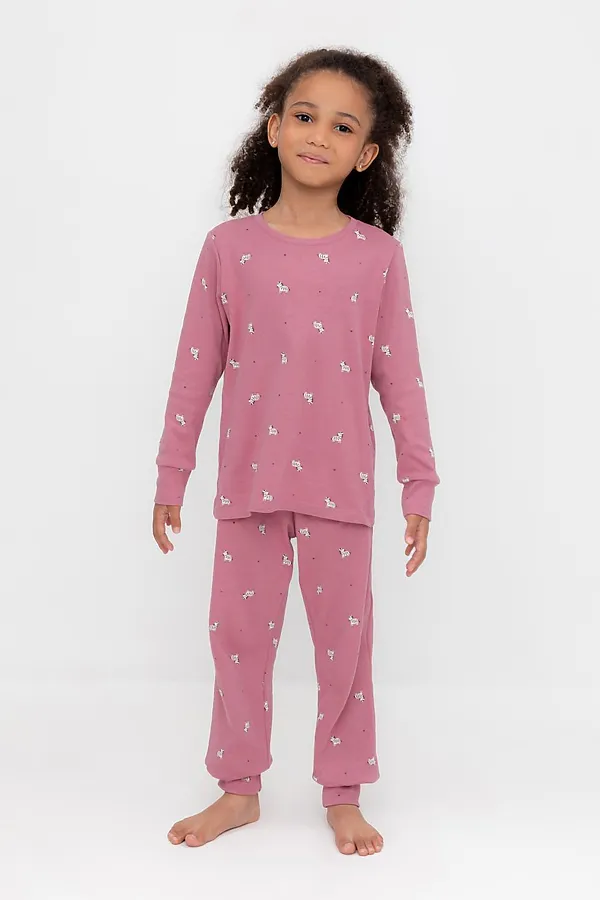 Пижама CROCKID, пепельная роза,смешные зебры - фото 1