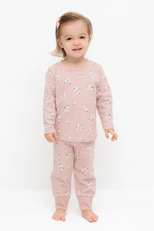 Пижама CROCKID, дымчатая роза,ромашковое поле - фото 1
