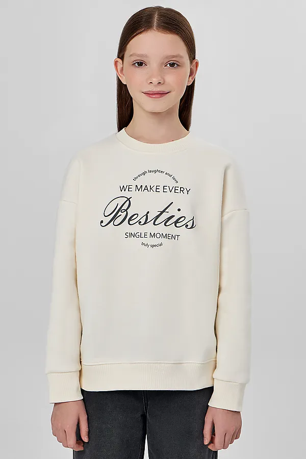 Свитшот MARK FORMELLE, молочный +печать1 - фото 1