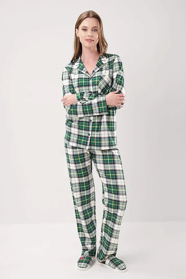 Пижама CLEVER, т.зелёный/молочный - фото 1
