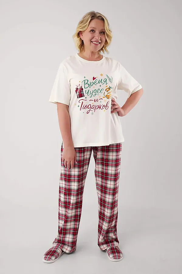 Пижама CLEVER, молочный/красный - фото 1