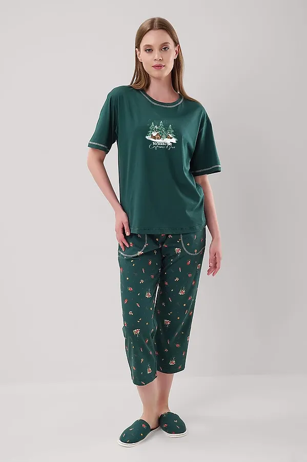 Пижама CLEVER, т.зелёный/красный - фото 1