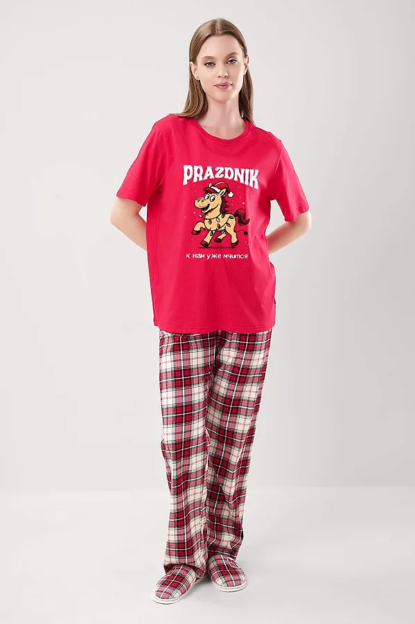 Пижама CLEVER, красный/молочный - фото 1