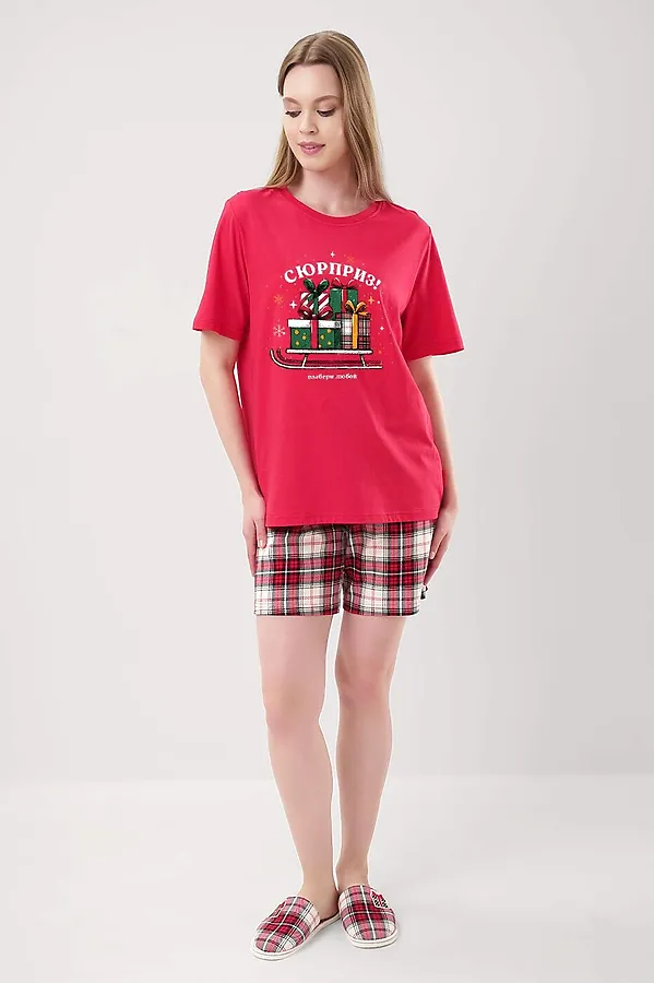 Пижама CLEVER, красный/молочный - фото 1