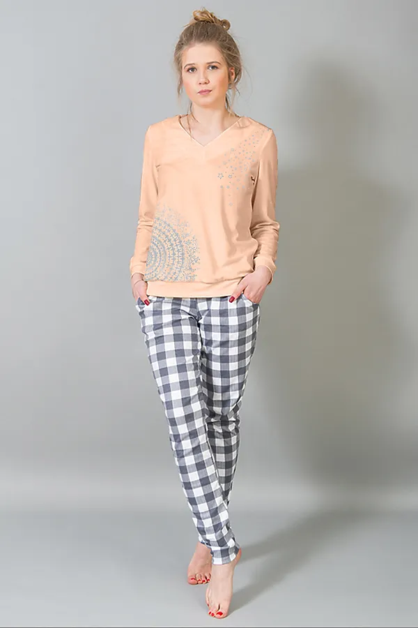 Костюм с брюками 184 НАТАЛИ, персиковый - фото 1