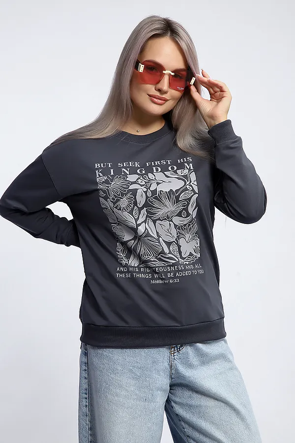 Толстовка 80047 НАТАЛИ, темно-серый - фото 1