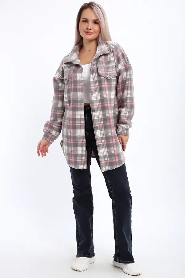 Толстовка 885 НАТАЛИ, серо-розовый - фото 1