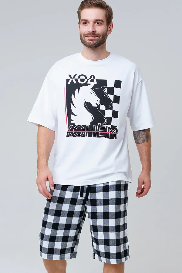 Пижама PLAYTODAY, белый,черный - фото 1