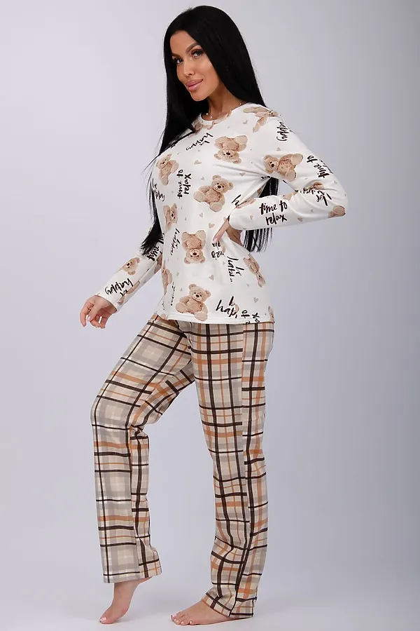 Пижама с брюками Гамми НАТАЛИ, бежевый - фото 1